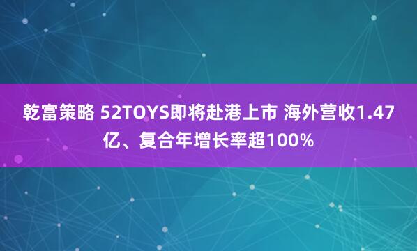 乾富策略 52TOYS即将赴港上市 海外营收1.47亿、复合年增长率超100%